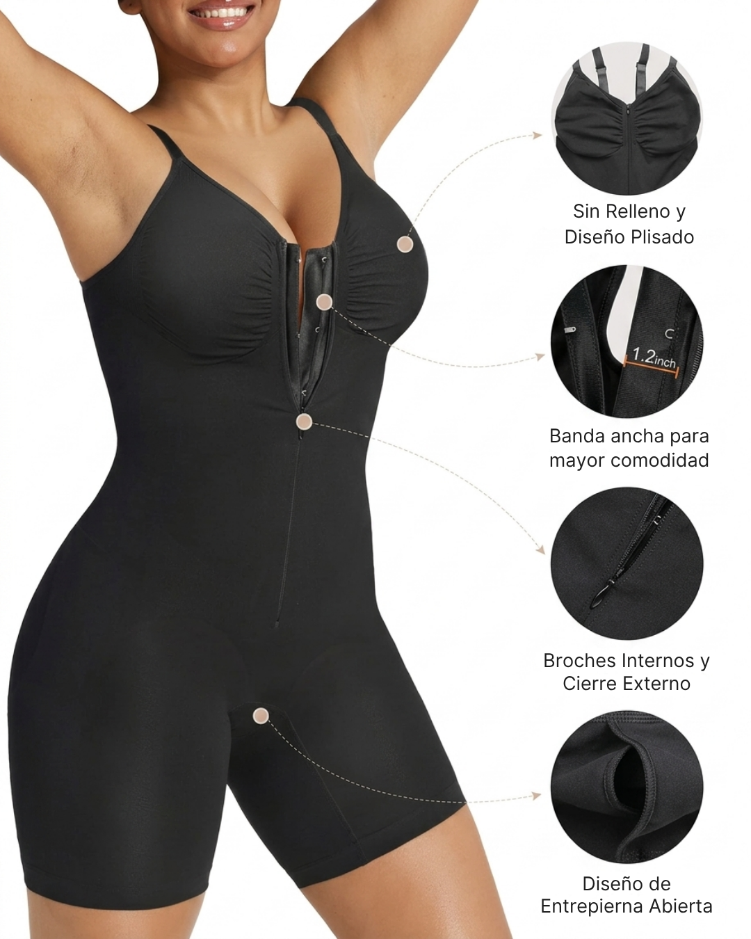 CurvaFit Bodysuit Moldeador Mujer Cierre Ajustable