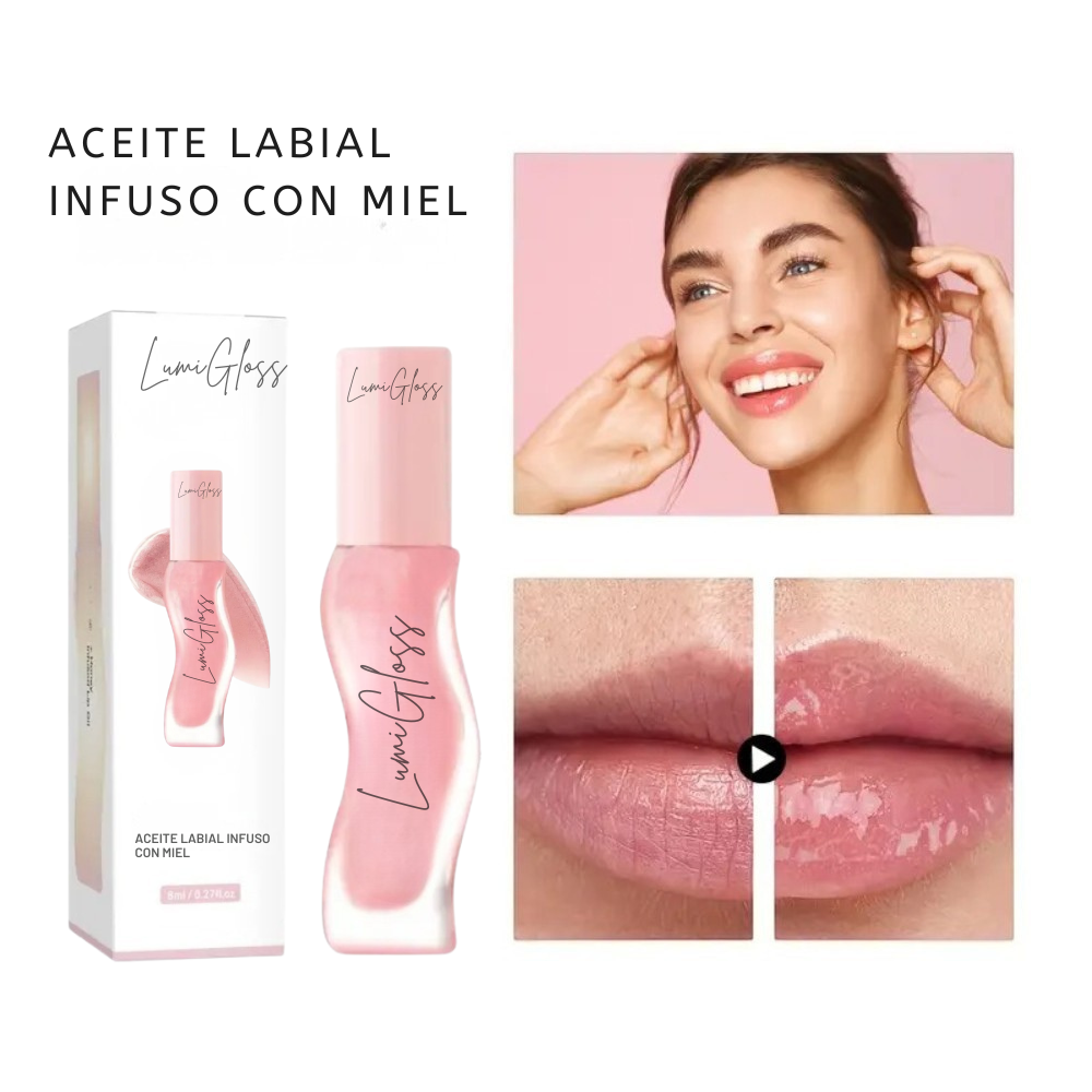 LumiGloss Brillo Labial Mujer Rosa Hidratante Brillo Espejado