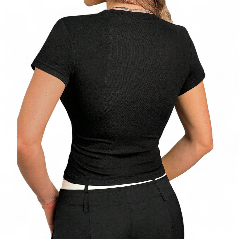 Lumina Camiseta Femenino Manga Corta Algodón Casual