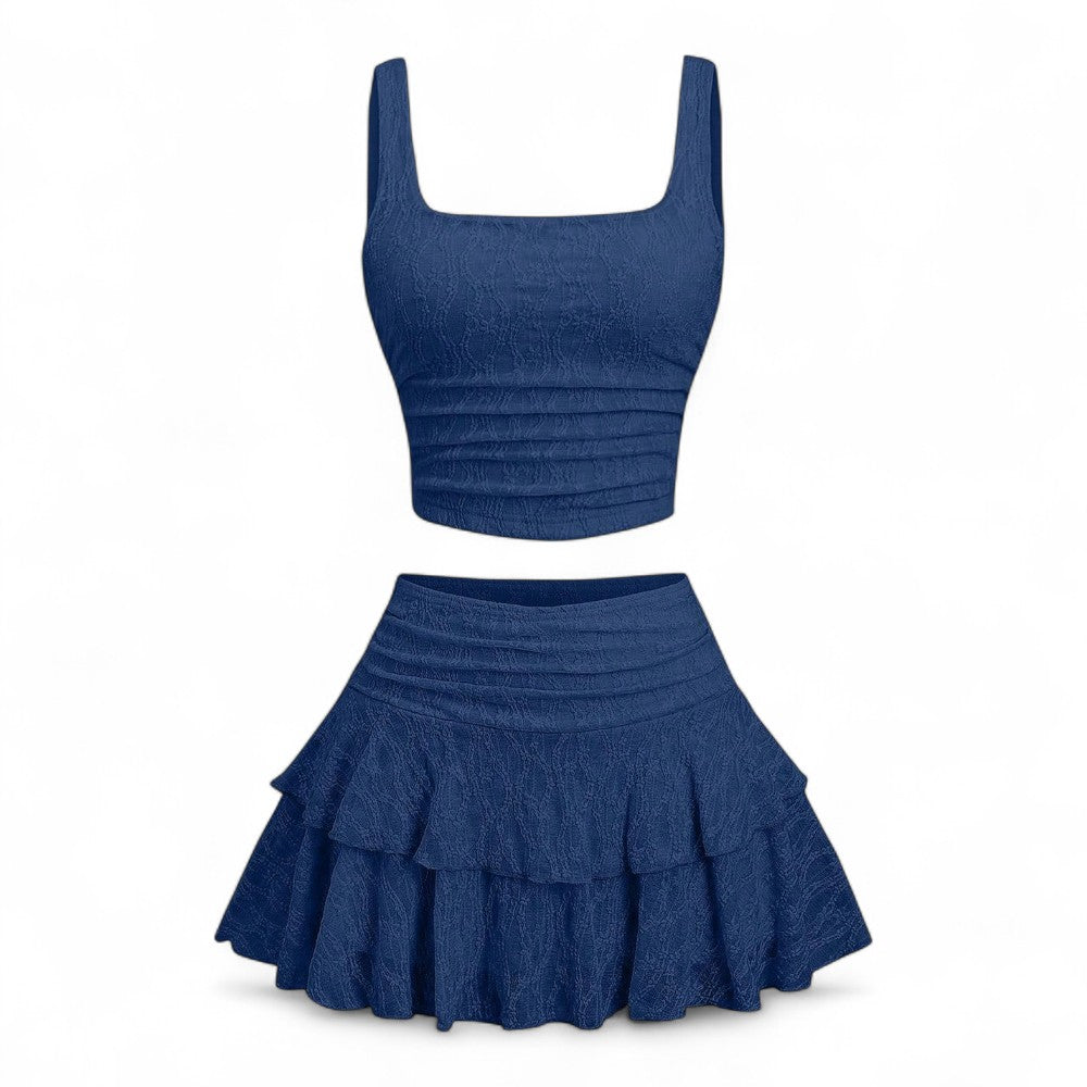 Lunara Conjunto Femenino Encaje Elegante de Dos Piezas