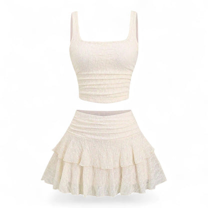 Lunara Conjunto Femenino Encaje Elegante de Dos Piezas