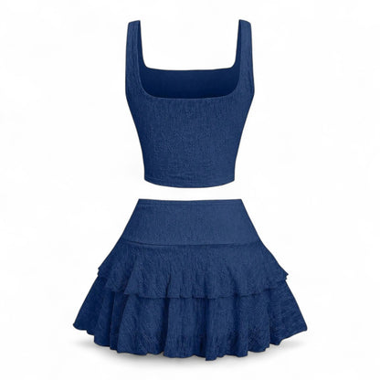 Lunara Conjunto Femenino Encaje Elegante de Dos Piezas