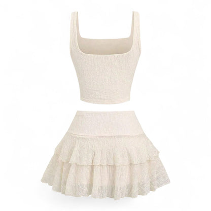 Lunara Conjunto Femenino Encaje Elegante de Dos Piezas