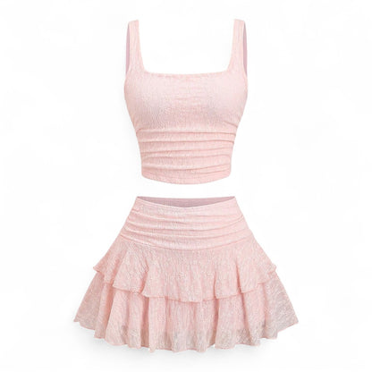 Lunara Conjunto Femenino Encaje Elegante de Dos Piezas