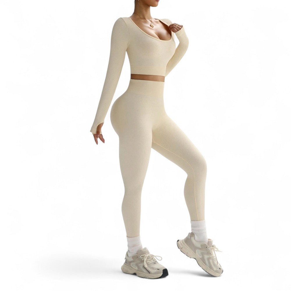 FlexFit Conjunto Deportivo Femenino Sin Costuras y Alta Elasticidad