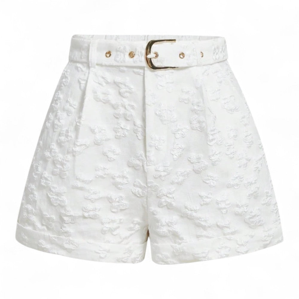 Florence Shorts Femenino Jacquard Floral Sofisticado y Cómodo