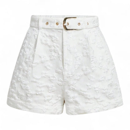 Florence Shorts Femenino Jacquard Floral Sofisticado y Cómodo