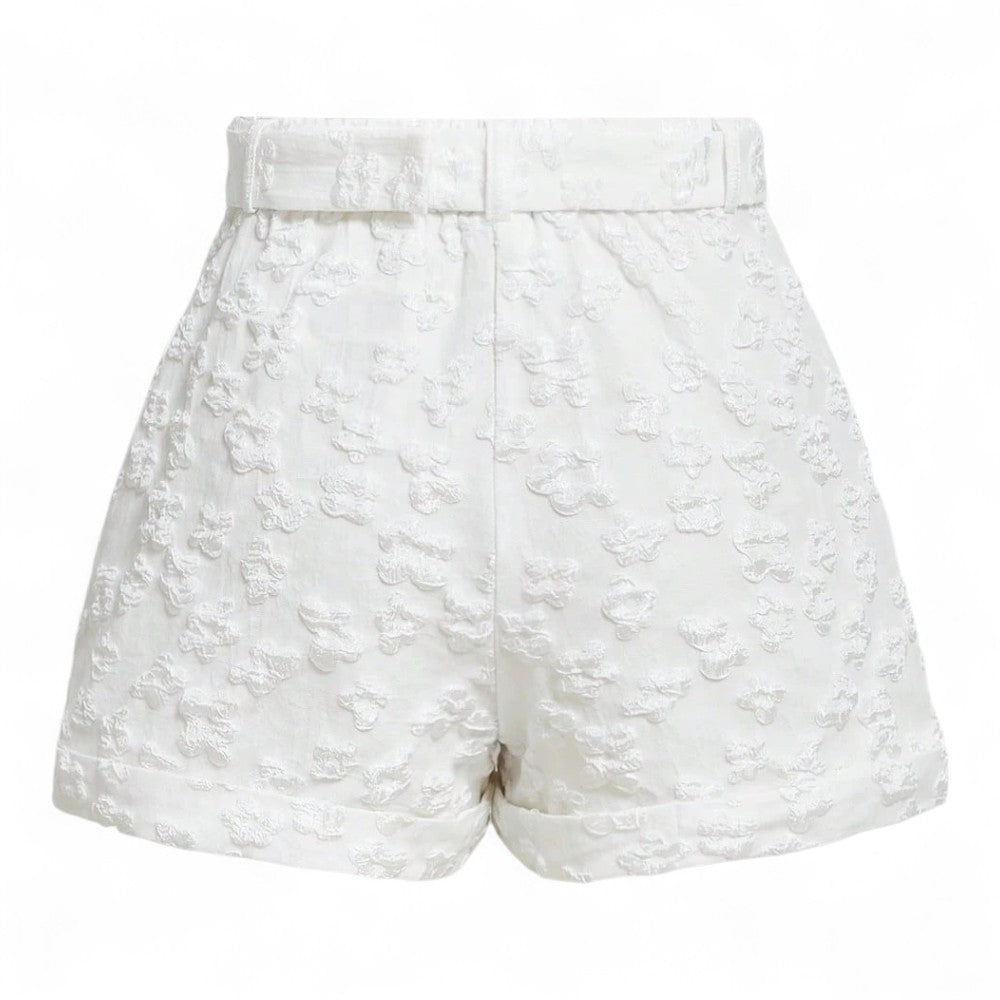 Florence Shorts Femenino Jacquard Floral Sofisticado y Cómodo