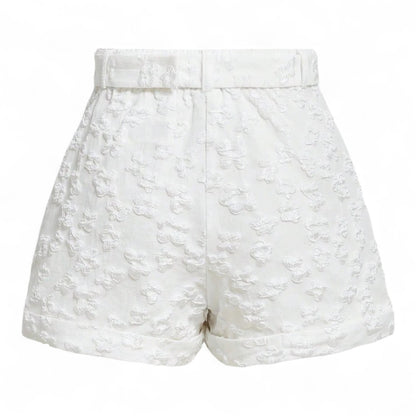 Florence Shorts Femenino Jacquard Floral Sofisticado y Cómodo