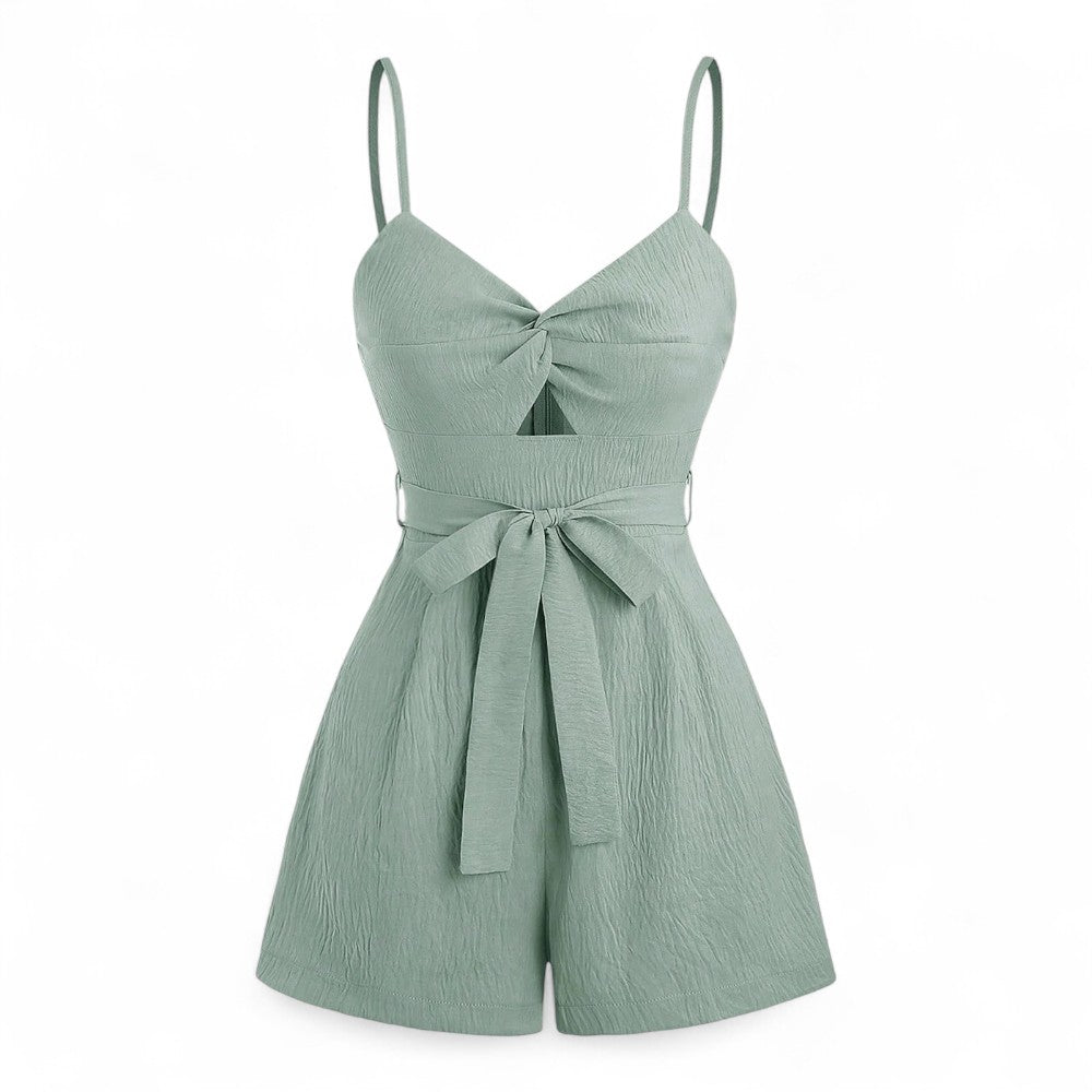 Alizia Mono Femenino Macramé Frente Abierta Tirantes Finos