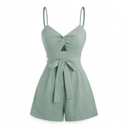 Alizia Mono Femenino Macramé Frente Abierta Tirantes Finos