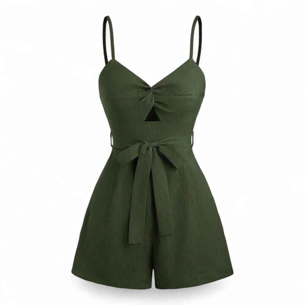 Alizia Mono Femenino Macramé Frente Abierta Tirantes Finos