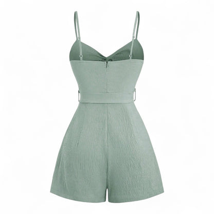 Alizia Mono Femenino Macramé Frente Abierta Tirantes Finos