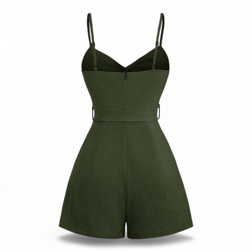 Alizia Mono Femenino Macramé Frente Abierta Tirantes Finos