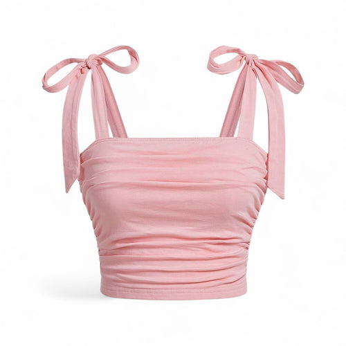 Cropped Lyssia Rosa Femenino de Tirante Ancho y Tacto Suave