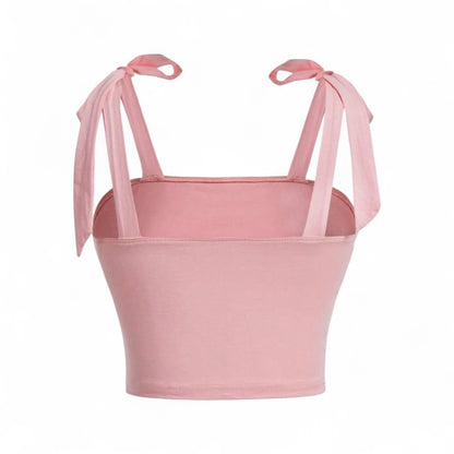 Cropped Lyssia Rosa Femenino de Tirante Ancho y Tacto Suave