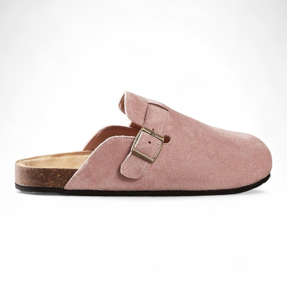 ChicWalk Mule Femenino Gamusa Rosa Slip-On Casual