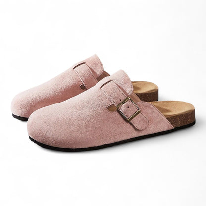 ChicWalk Mule Femenino Gamusa Rosa Slip-On Casual