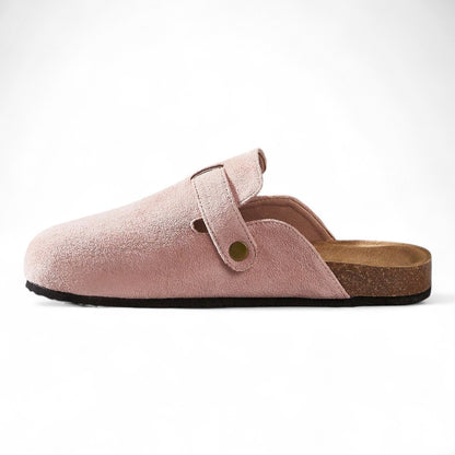 ChicWalk Mule Femenino Gamusa Rosa Slip-On Casual