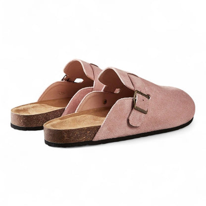 ChicWalk Mule Femenino Gamusa Rosa Slip-On Casual