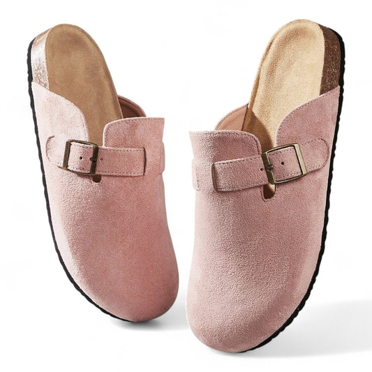 ChicWalk Mule Femenino Gamusa Rosa Slip-On Casual